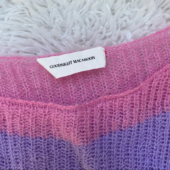 Goodnight Macaroon NEW Colorblock Rainbow Sweater size M/L - Picture 4 of 5